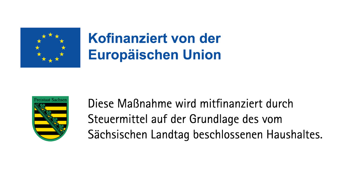 Förderlogo ESF und Freistatt Sachsen