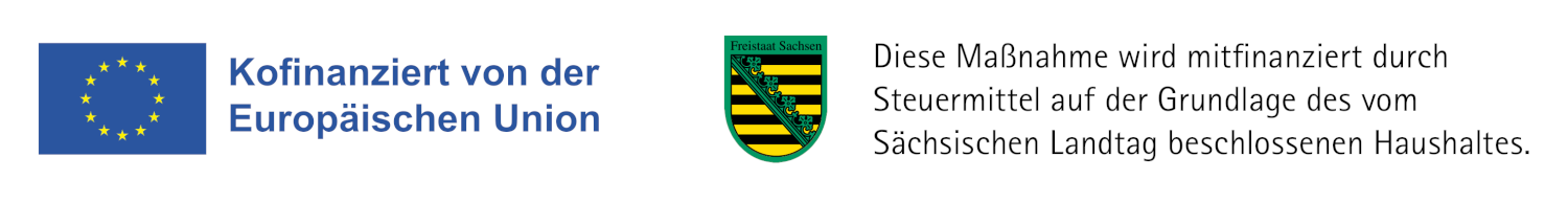 Förderlogo ESF und Freistatt Sachsen